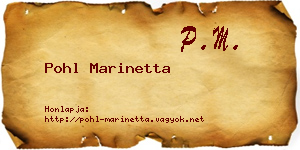 Pohl Marinetta névjegykártya